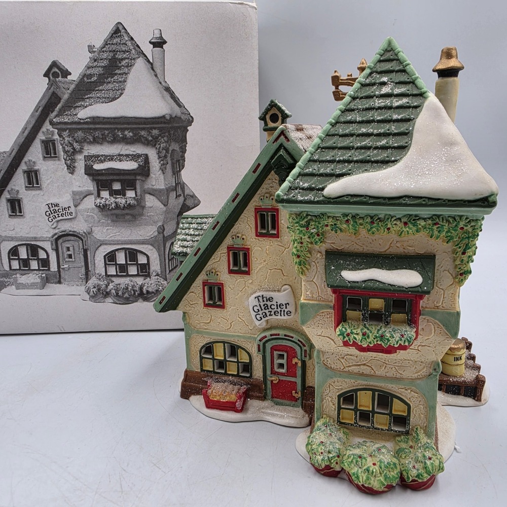 Dept 56 The Glacier Gazette Village House North Pole Series 56394 Illuminated